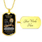 TO MY SON | DOG TAG NECKLACE