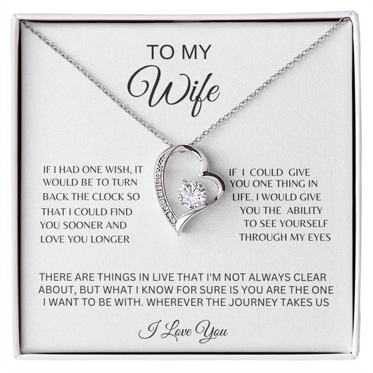 To My Wife | Love Knot Necklace | White Gold |