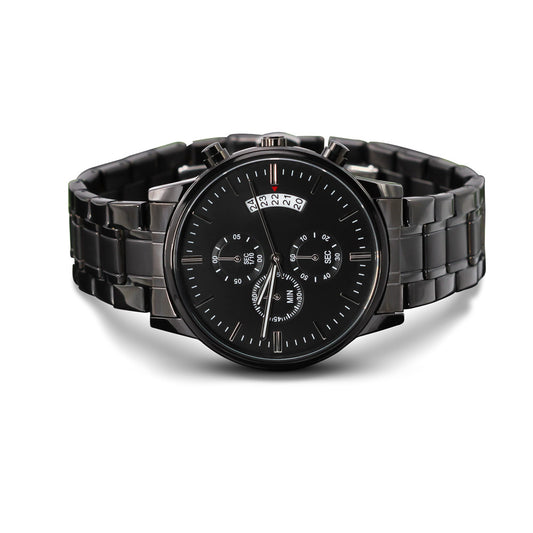Buyer customized black chronograph watch