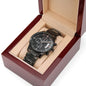 Buyer customized black chronograph watch