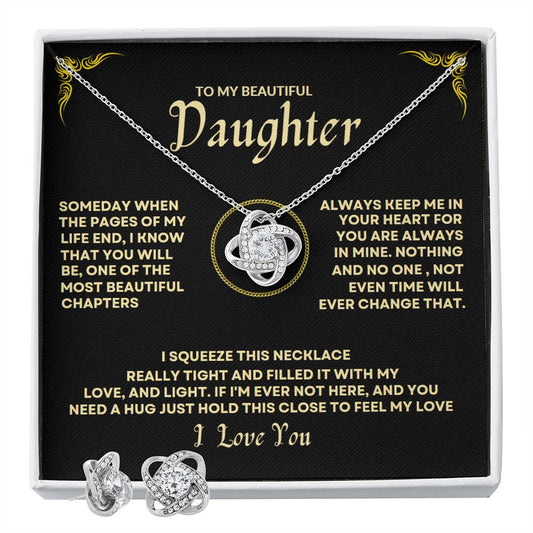 To My Beautiful Daughter | Love Knot Earring & Necklace Set!