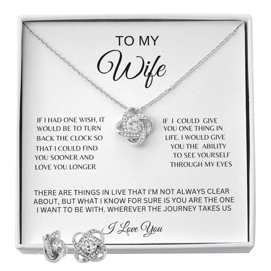 To My Wife | Love Knot Earring & Necklace Set!