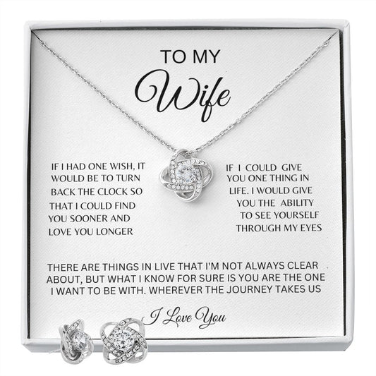 To My Wife | Love Knot Earring & Necklace Set!