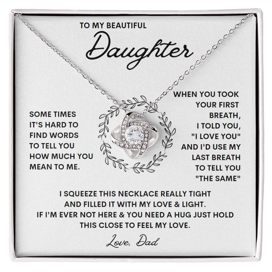 TO MY BEAUTIFUL DAUGHTER | LOVE KNOT NECKLACE (MC)