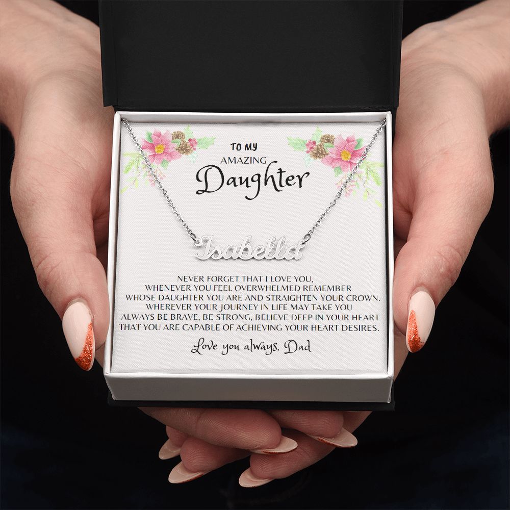 To My Amazing Daughter | Custom Name Necklace with MC