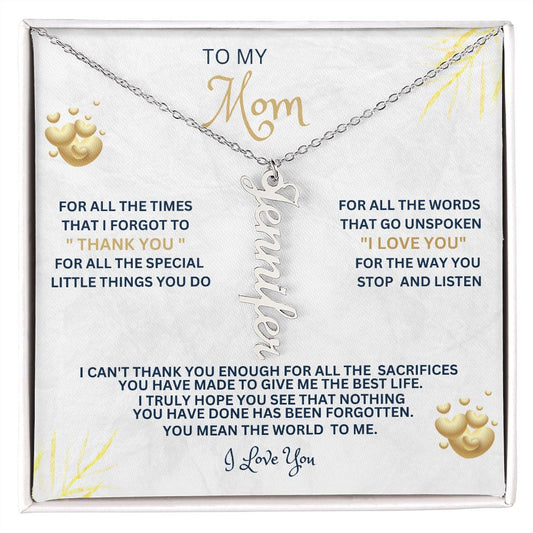 VERTICAL NAME NECKLACE | TO MY MOM