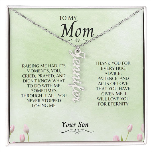 VERTICAL NAME NECKLACE | TO MY MOM