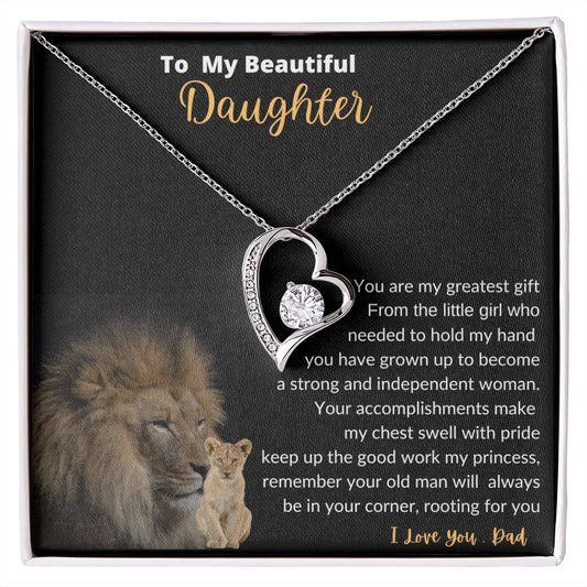 To My Beautiful Daughter| Forever Love Necklace