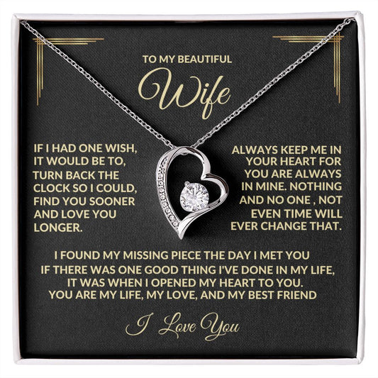 TO MY WIFE | WHITE GOLD FOREVER LOVE NECKLACE